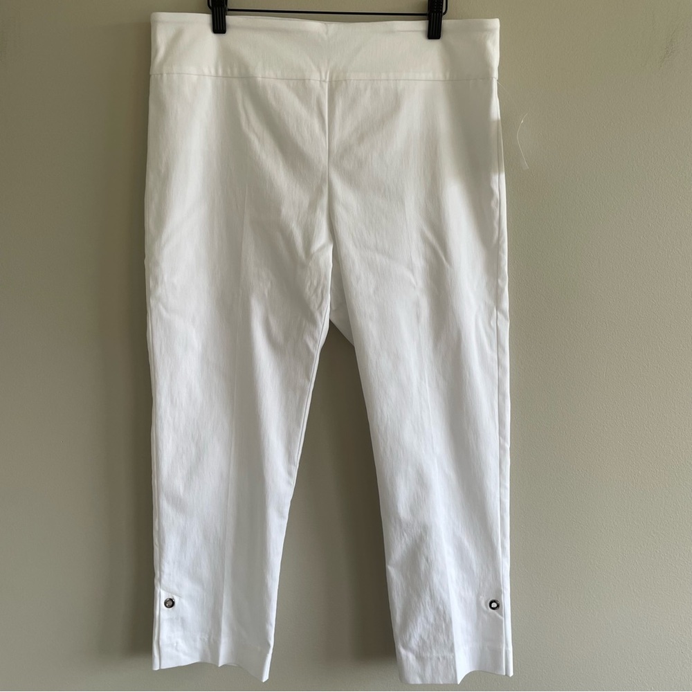 Elliott Lauren Women's Pull On White Ankle Pant Size 16